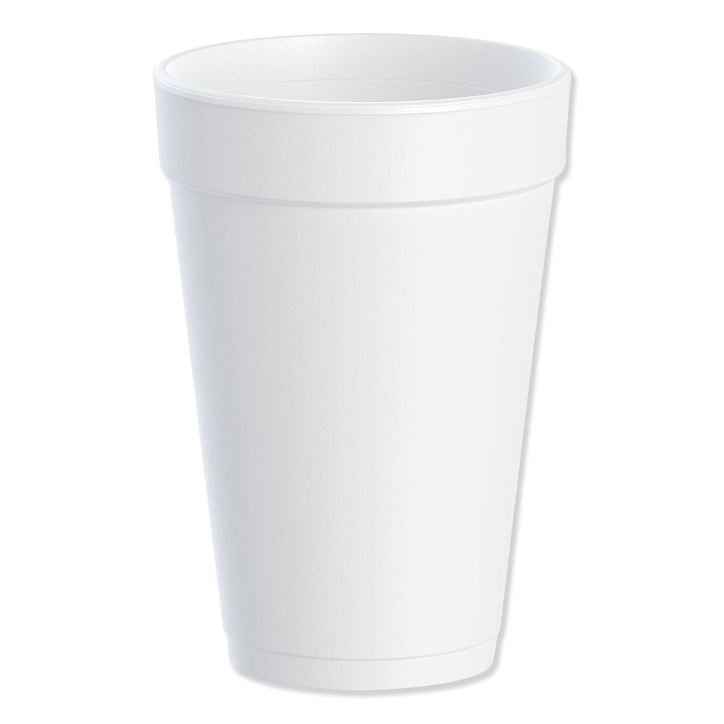 Dart Foam Drink Cups, 16 oz, White, 25/Bag, 40 Bags/Carton