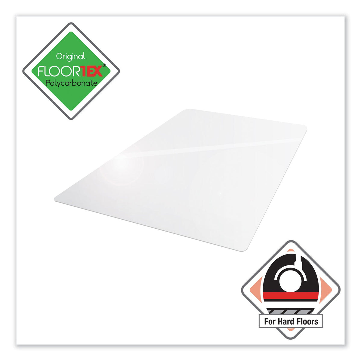 Floortex Cleartex Ultimat Polycarbonate Chair Mat for Hard Floors, 48 x 53, Clear