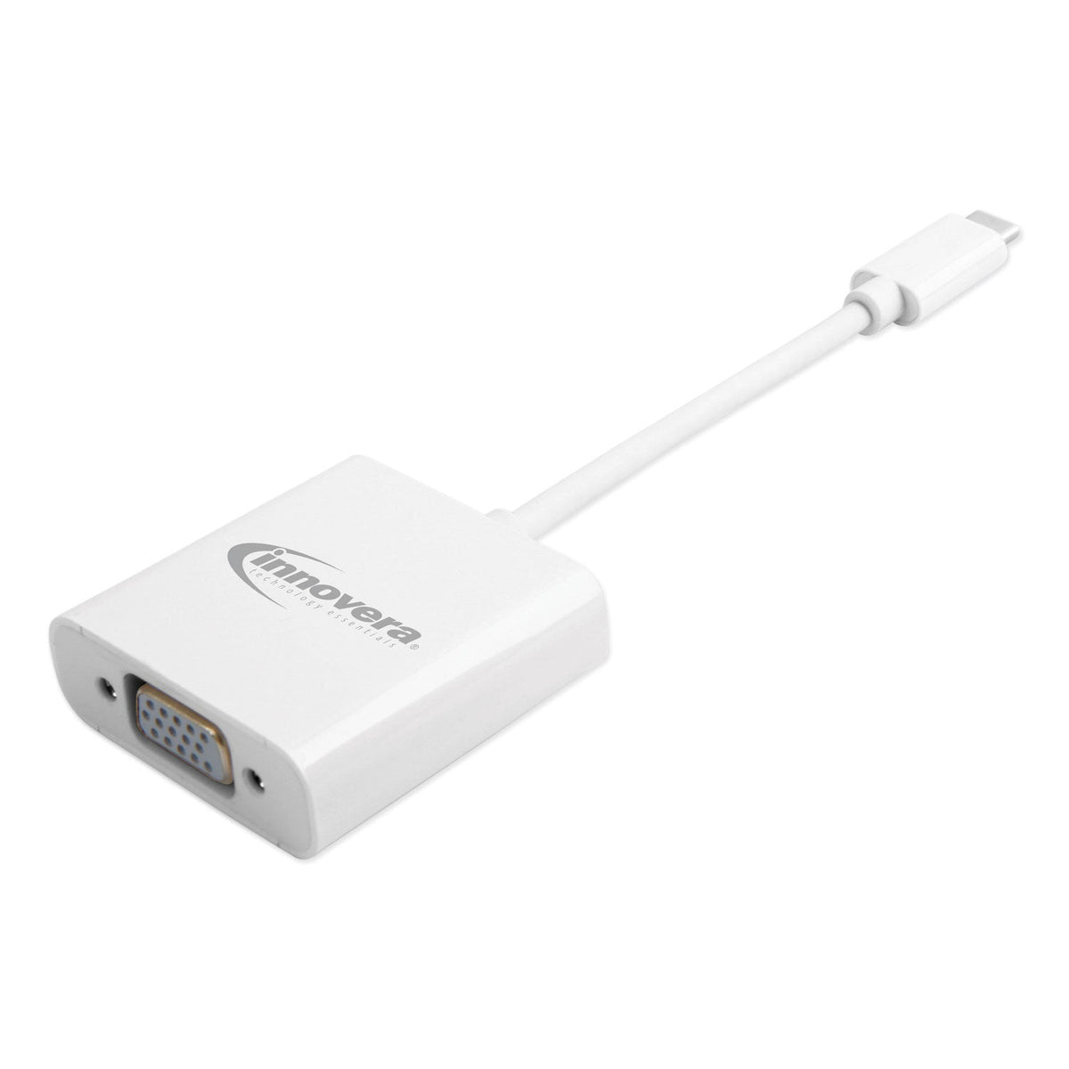 Innovera USB Type-C VGA Adapter, USB-C/VGA, 0.65 ft, White