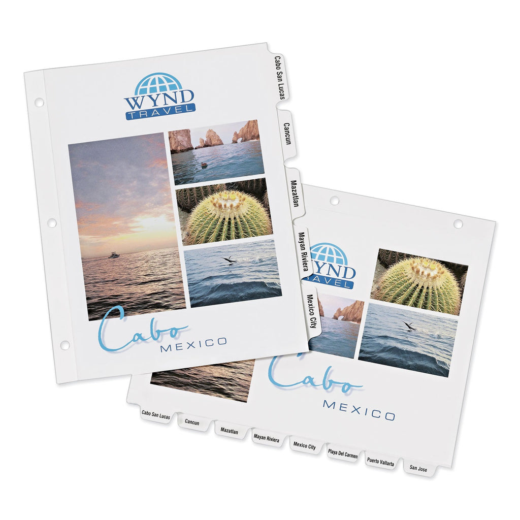 Avery Customizable Print-On Dividers, 3-Hole Punched, 5-Tab, 11 x 8.5, White, 1 Set