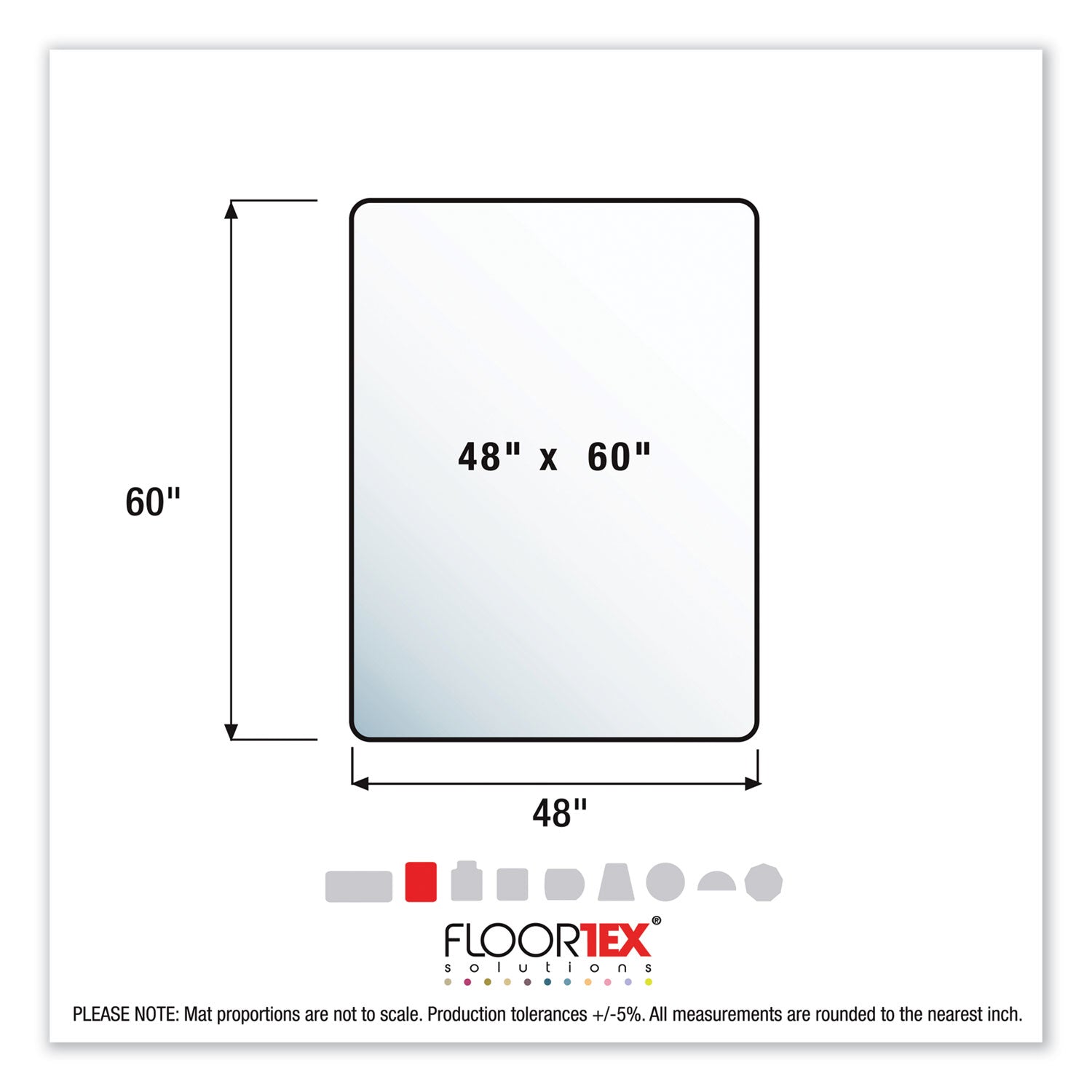 Floortex Cleartex Ultimat Polycarbonate Chair Mat for High Pile Carpets, 60 x 48, Clear