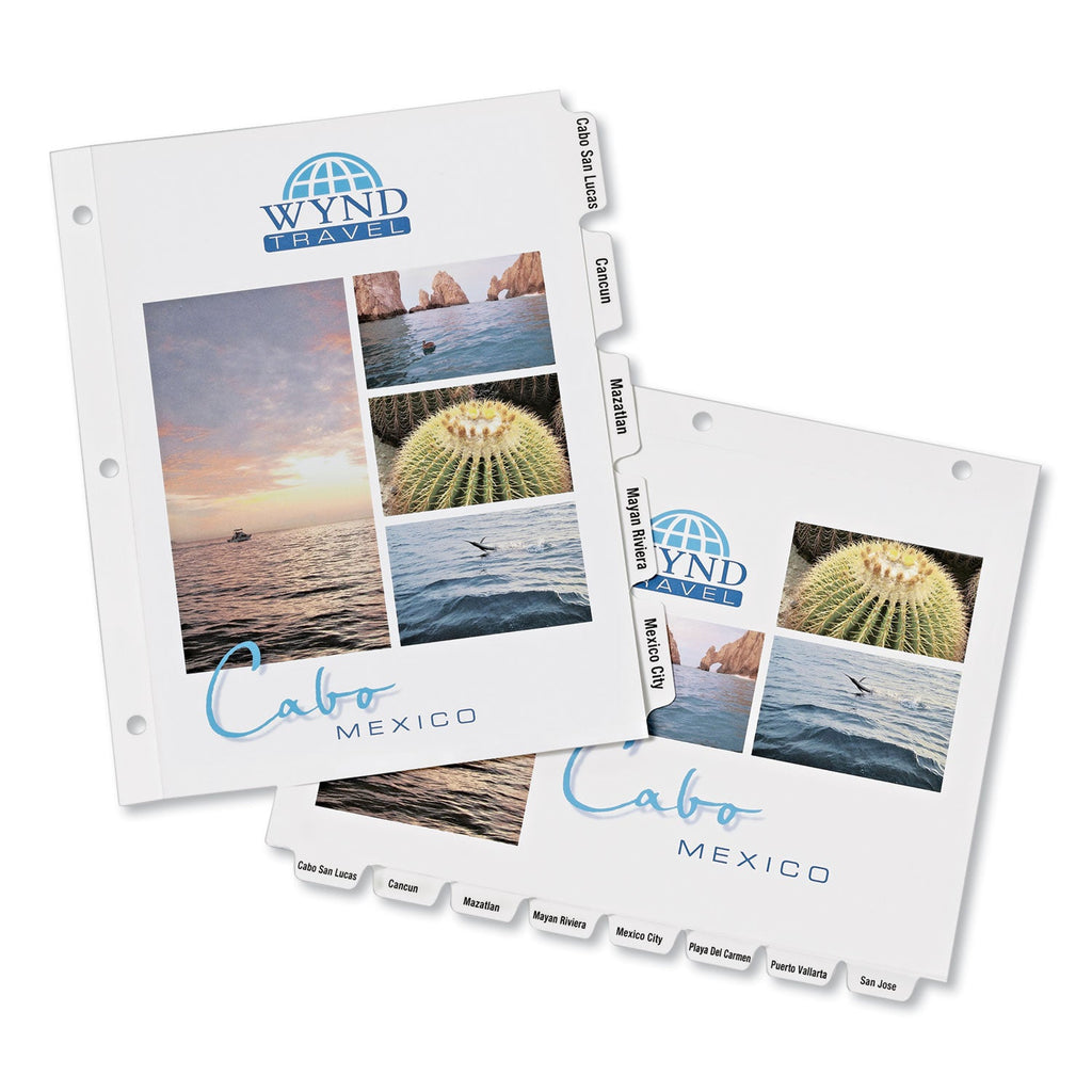 Avery Customizable Print-On Dividers, 3-Hole Punched, 5-Tab, 11 x 8.5, White, 5 Sets