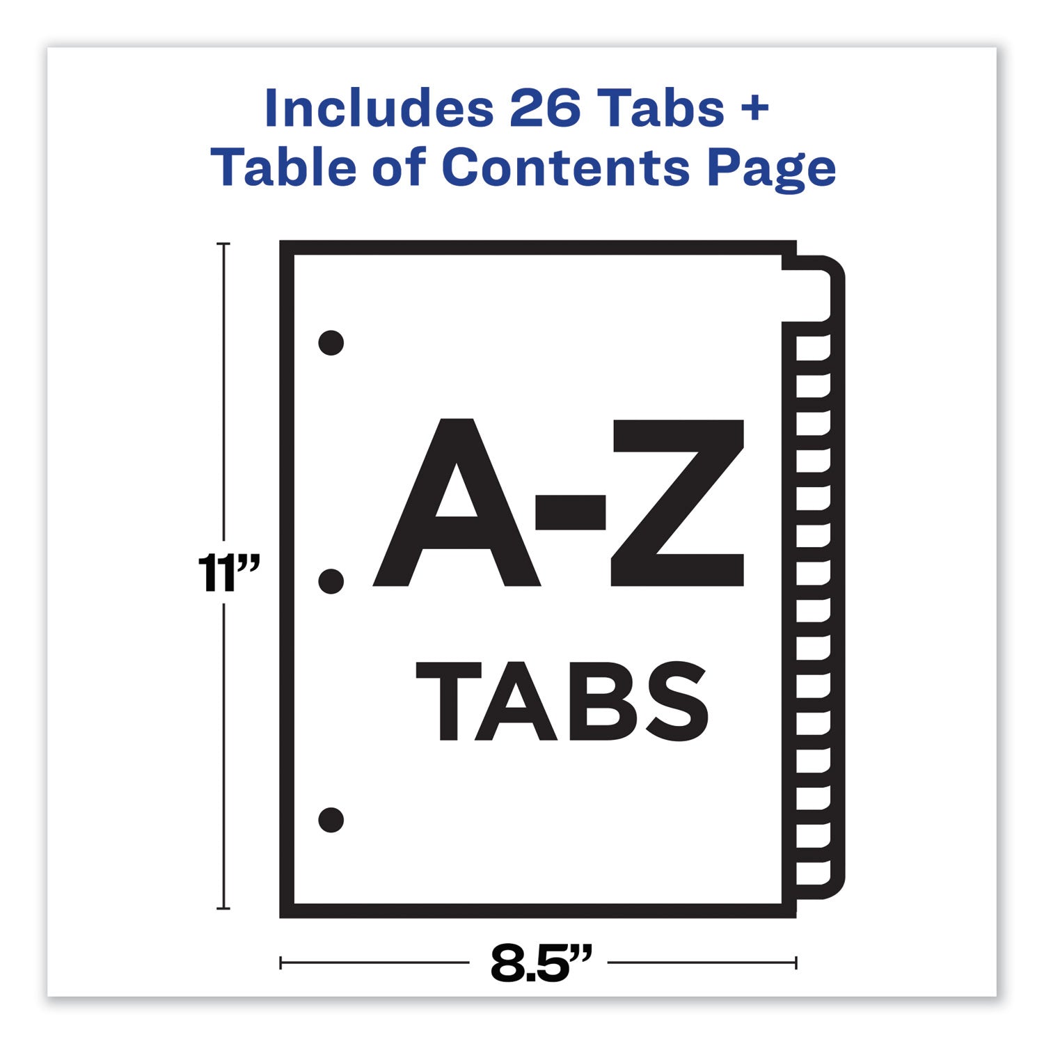 Avery Customizable TOC Ready Index Multicolor Tab Dividers, 26-Tab, A to Z, 11 x 8.5, White, Contemporary Color Tabs, 1 Set