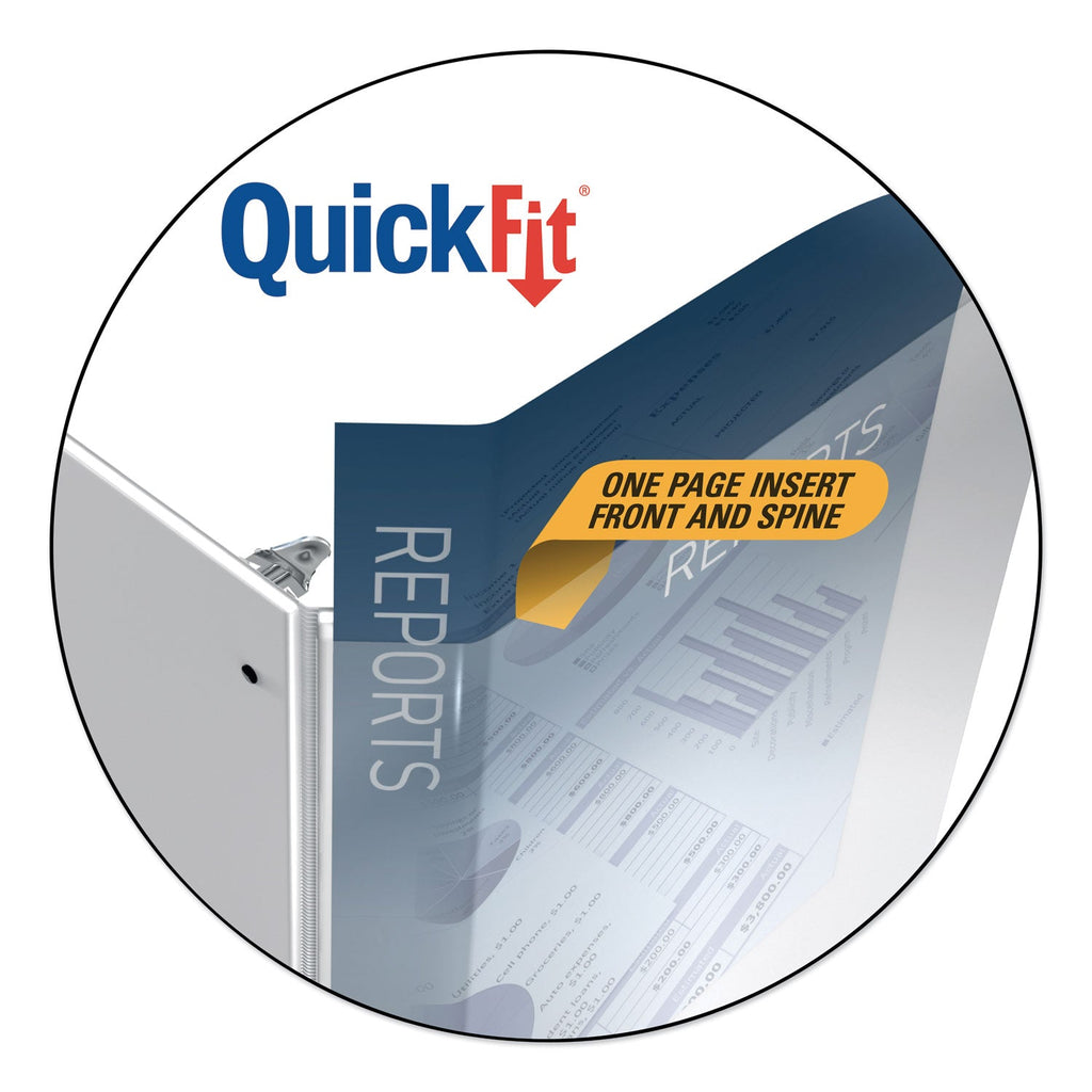 Stride QuickFit Ledger D-Ring View Binder, 3 Rings, 1" Capacity, 11 x 17, White