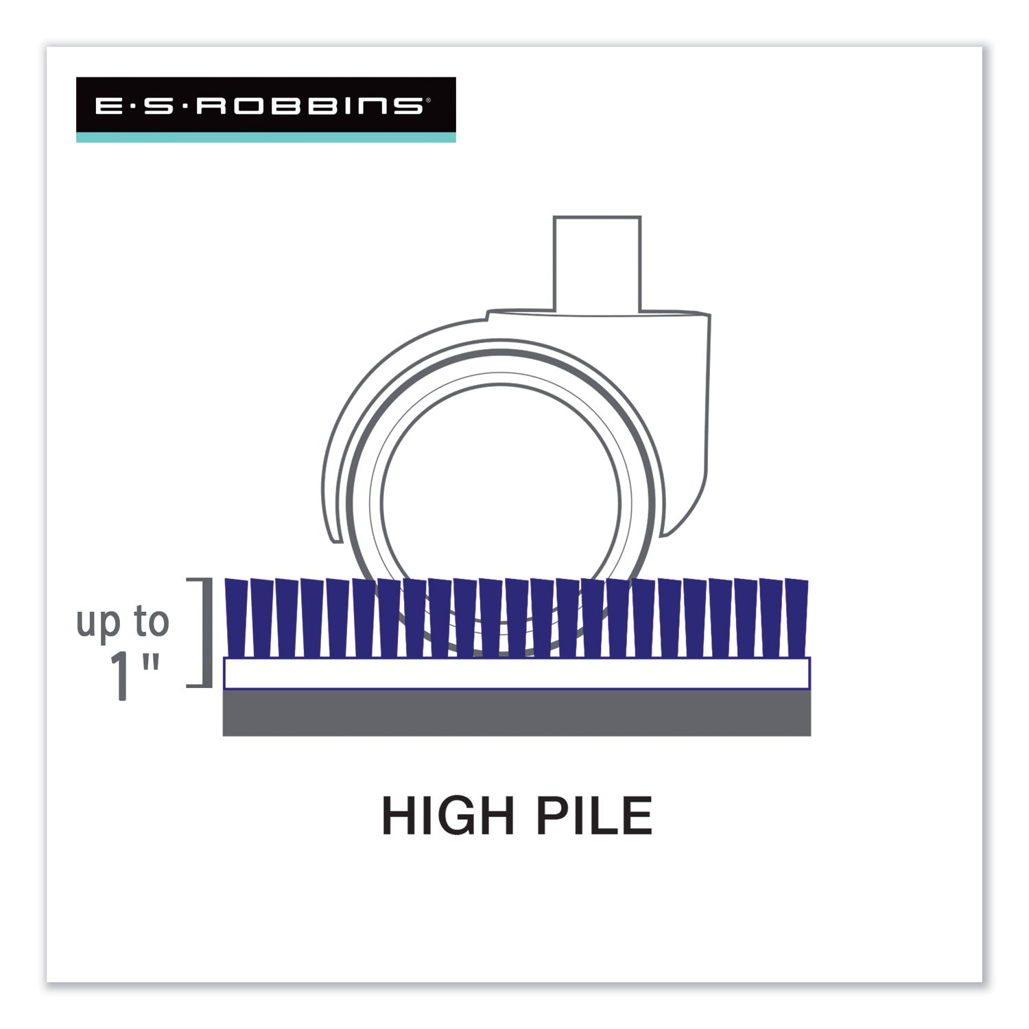 ES Robbins EverLife Intensive Use Chair Mat for High Pile Carpet, Rectangular, 46" x 60", Clear