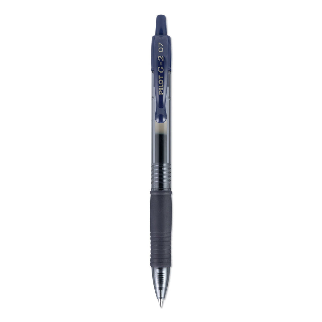 Pilot G2 Premium Gel Pen, Retractable, Fine 0.7 mm, Blue Ink, Smoke Barrel, Dozen