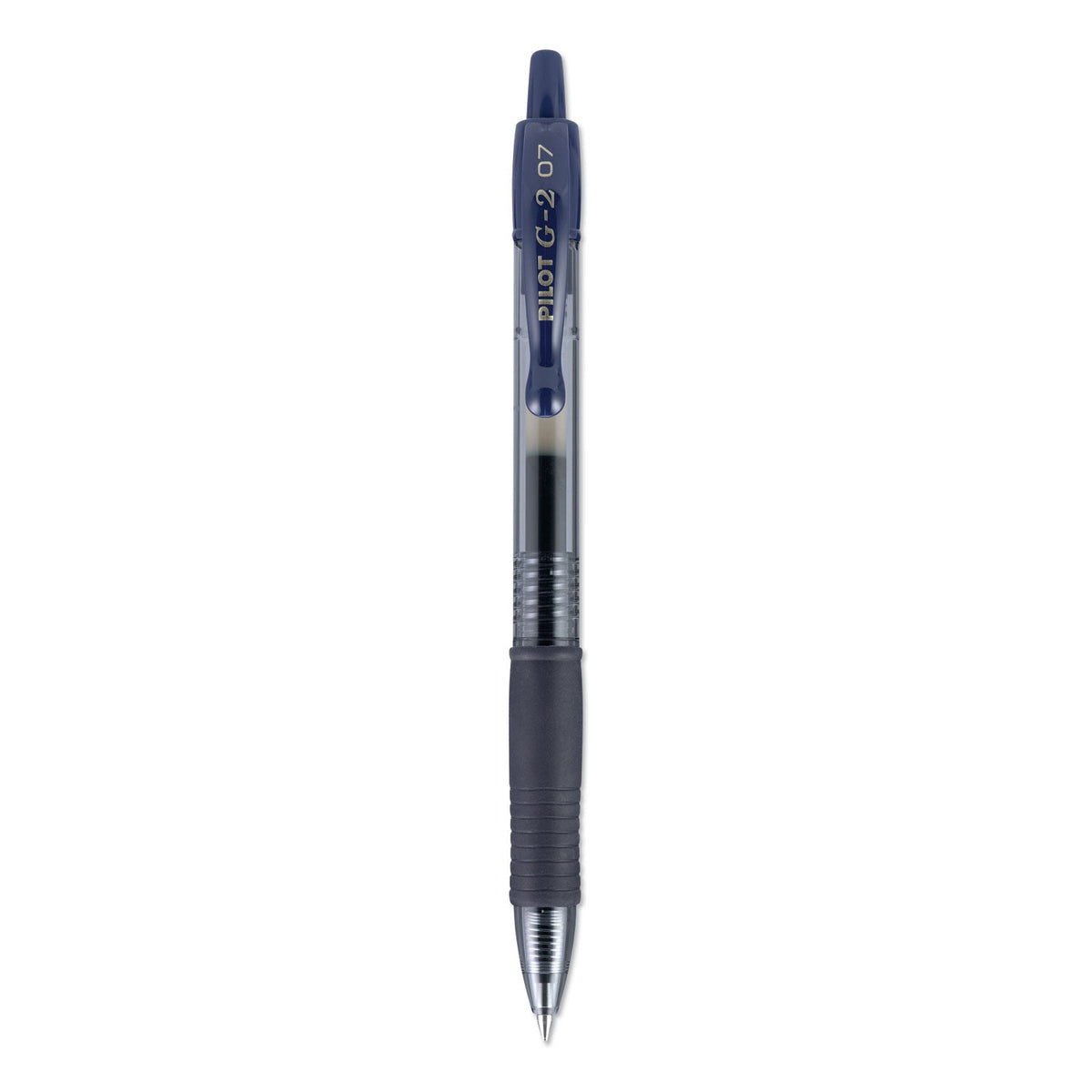 Pilot G2 Premium Gel Pen, Retractable, Fine 0.7 mm, Blue Ink, Smoke Barrel, Dozen