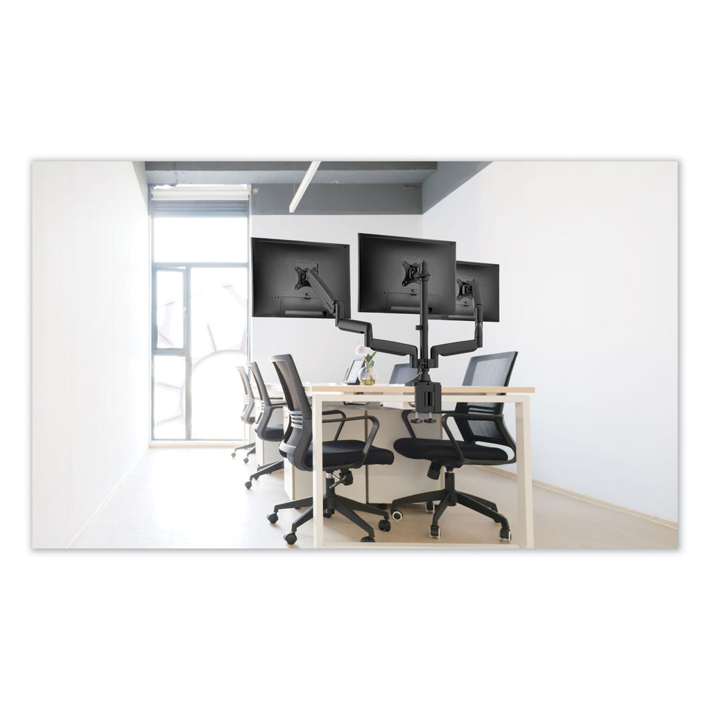 Alera AdaptivErgo Triple Arm with USB for 32" Monitors, 360 deg Rotation, +90/-90 deg Tilt, 90 deg Pan, Black, Supports 15.4 lb