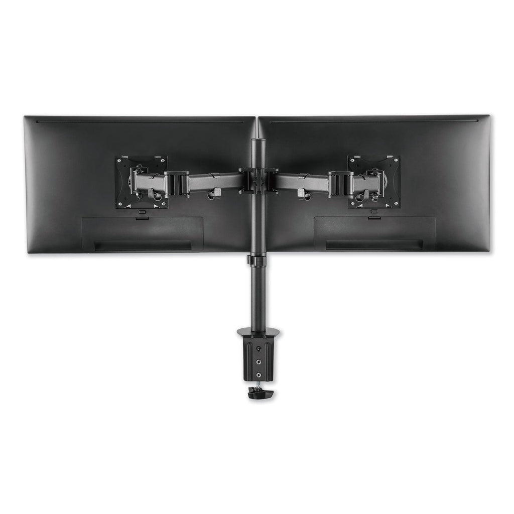 Alera AdaptivErgo Pole-Mounted Dual Monitor Arm for 30" Monitors, 360 deg Rotation, 30 deg Tilt, 360 deg Pan, Black, Supports 22 lb