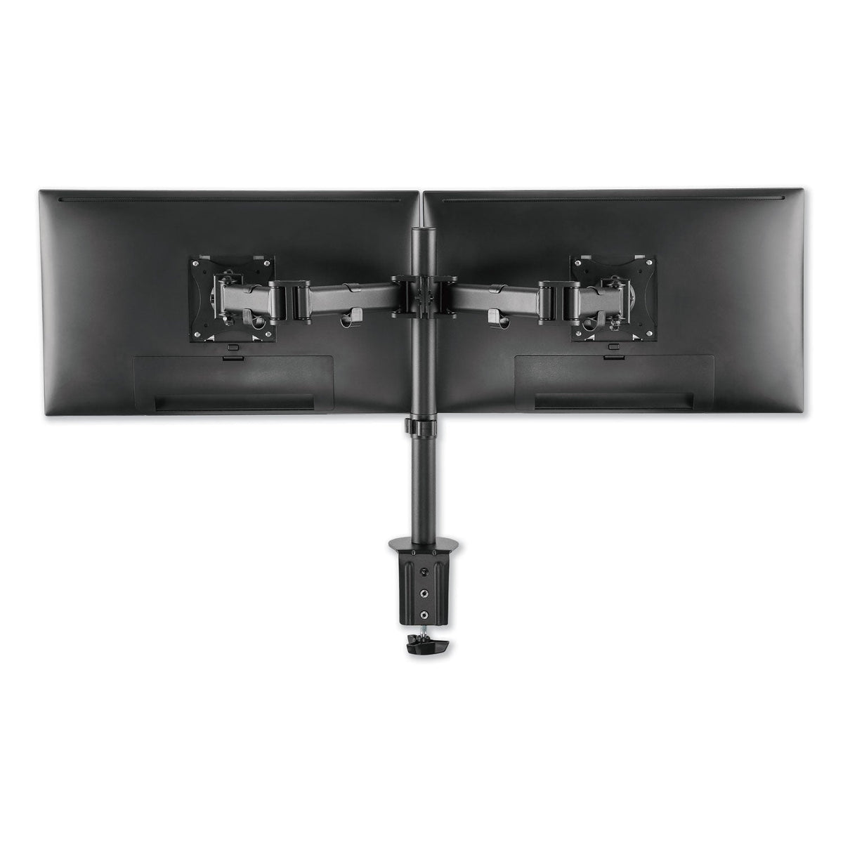 Alera AdaptivErgo Pole-Mounted Dual Monitor Arm for 30" Monitors, 360 deg Rotation, 30 deg Tilt, 360 deg Pan, Black, Supports 22 lb