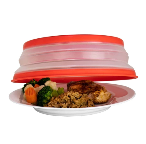 Collapsible Microwave Splash Cover | Foldable Splatter Guard Lid