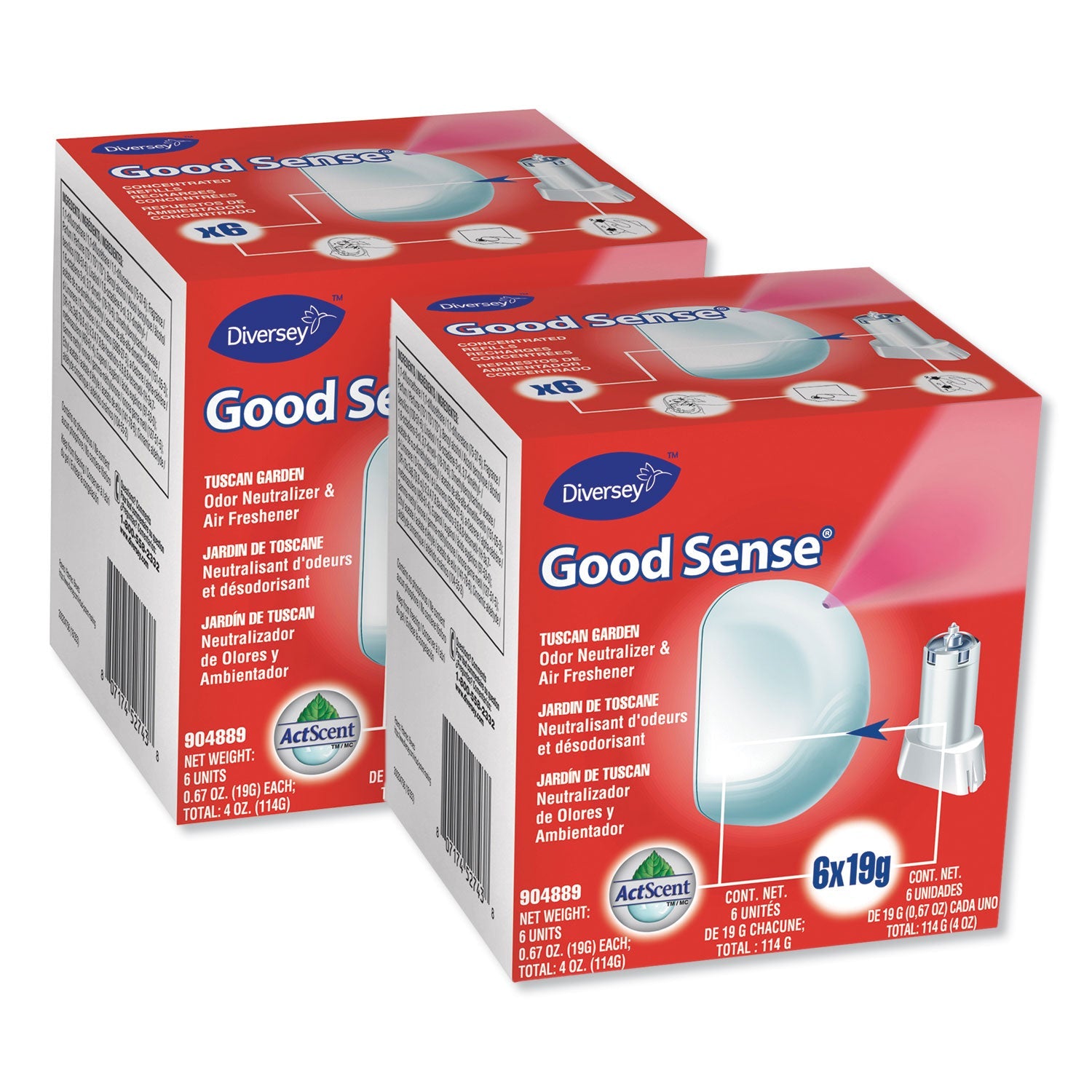 Diversey Good Sense Automatic Spray System, Tuscan Garden Scent, 0.67 oz Cartridge, 12/Carton