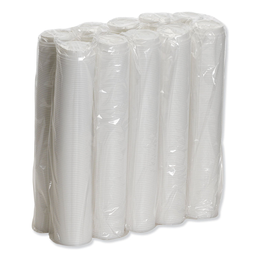 Dixie Dome Hot Drink Lids, Fits 8 oz Cups, White, 100/Sleeve, 10 Sleeves/Carton