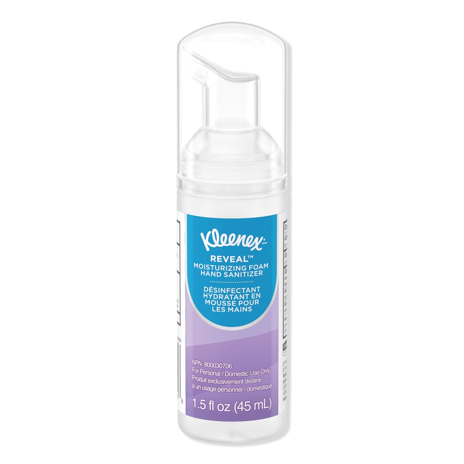 Kleenex Ultra Moisturizing Foam Hand Sanitizer, 1.5 oz Pump Bottle, Unscented, 24/Carton