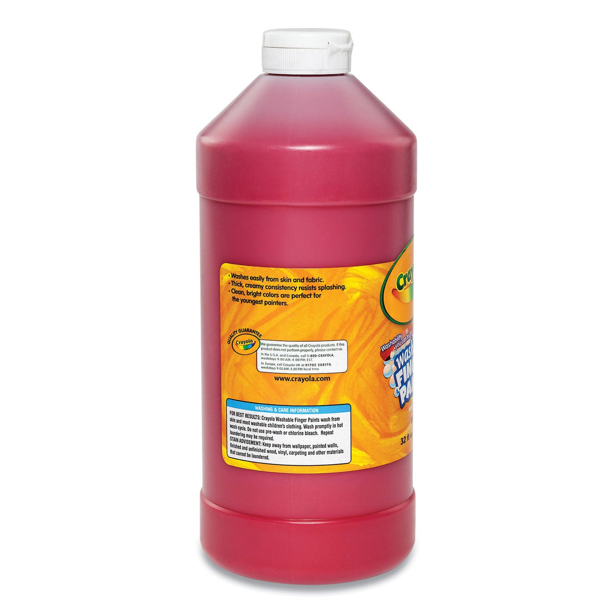 Crayola Washable Fingerpaint, Red, 32 oz Bottle