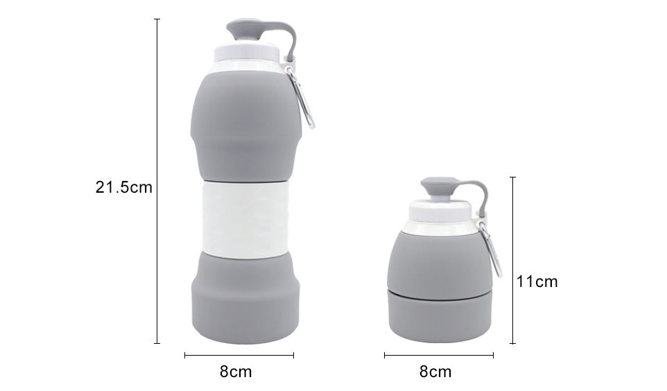 580ml Collapsible Silicone Water Bottle – Foldable & Portable