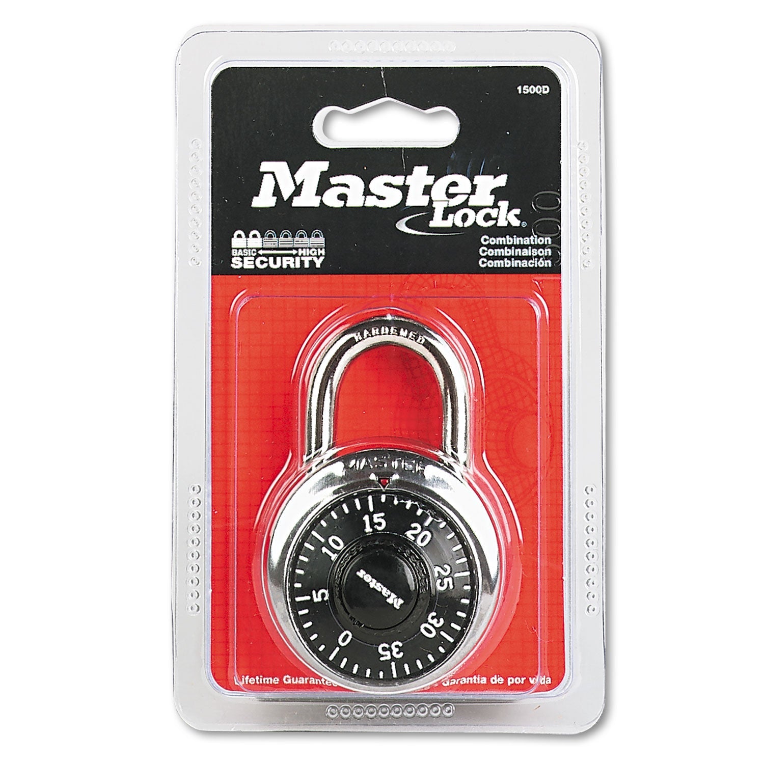 Master Lock Combination Lock, Stainless Steel, 1.87" Wide, Silver