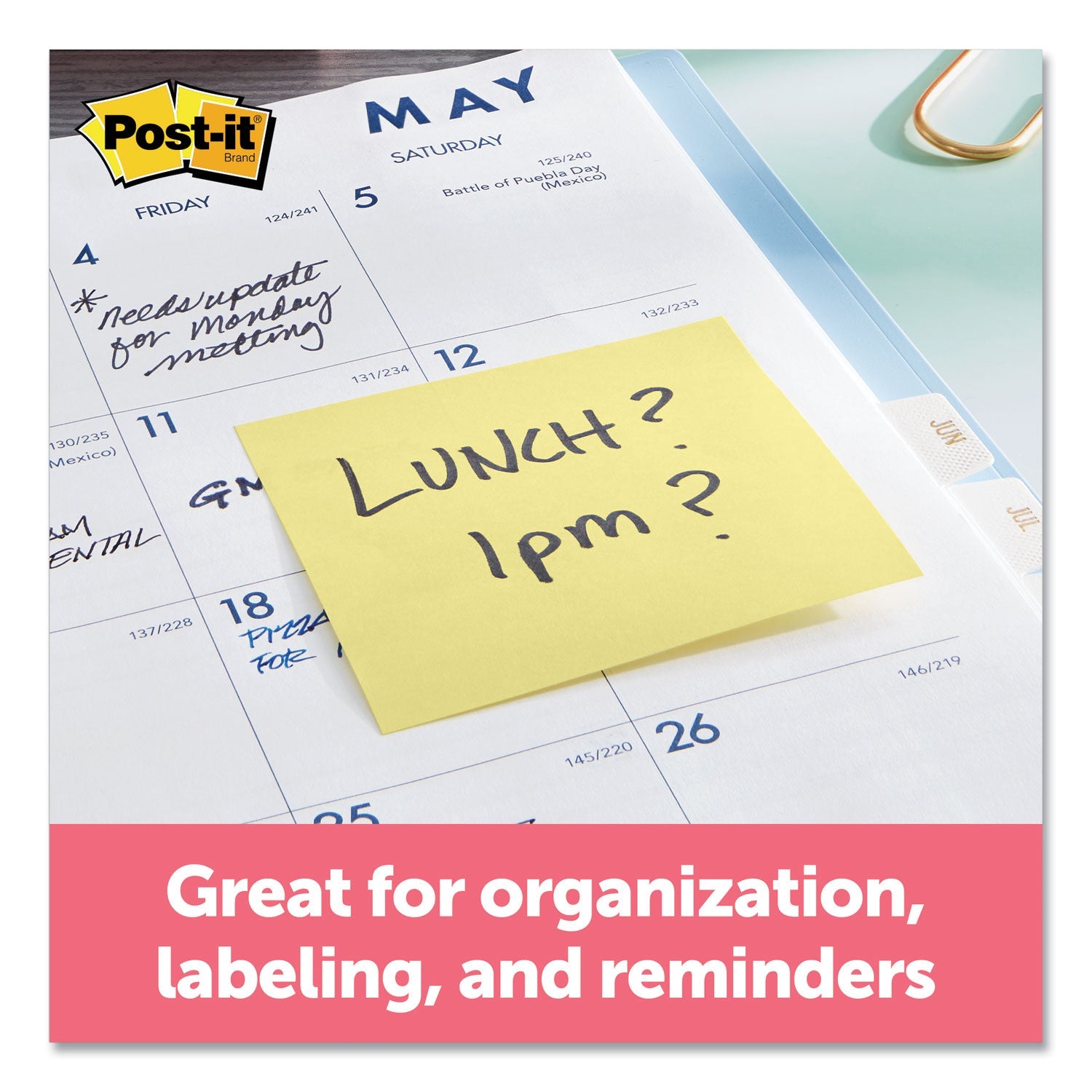 Post-it Original Pads in Canary Yellow, 3" x 3", 100 Sheets/Pad, 12 Pads/Pack