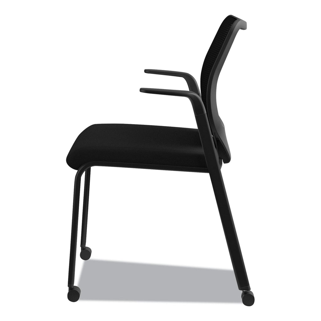 HON Nucleus Series Multipurpose Stacking Chair, ilira-Stretch M4 Back, Supports Up to 300 lb, Black
