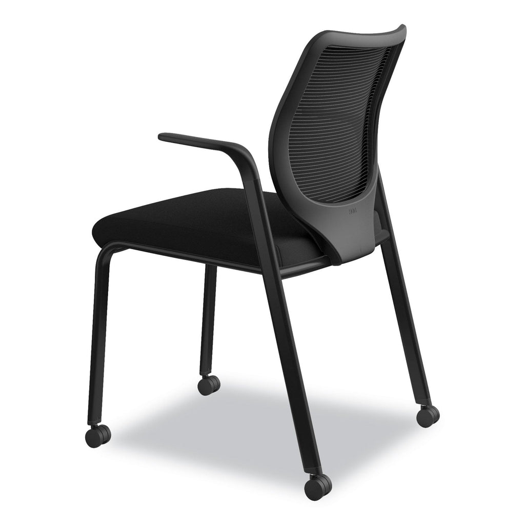 HON Nucleus Series Multipurpose Stacking Chair, ilira-Stretch M4 Back, Supports Up to 300 lb, Black