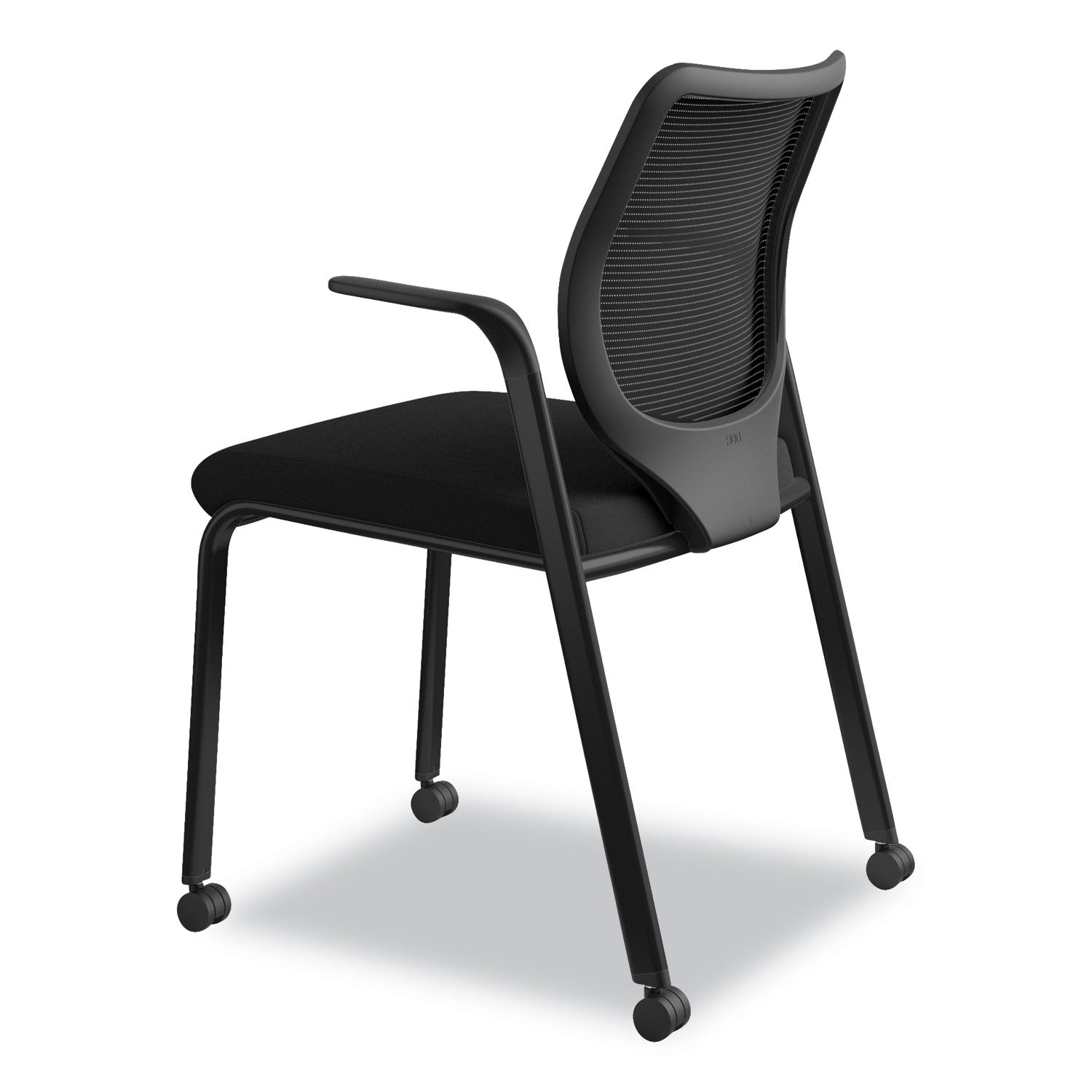 HON Nucleus Series Multipurpose Stacking Chair, ilira-Stretch M4 Back, Supports Up to 300 lb, Black
