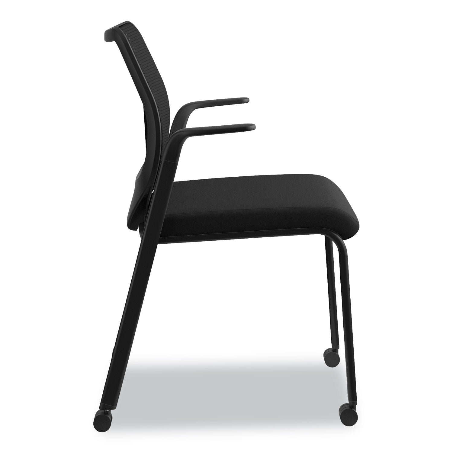 HON Nucleus Series Multipurpose Stacking Chair, ilira-Stretch M4 Back, Supports Up to 300 lb, Black