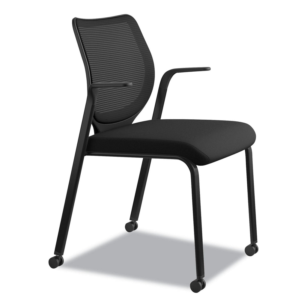 HON Nucleus Series Multipurpose Stacking Chair, ilira-Stretch M4 Back, Supports Up to 300 lb, Black