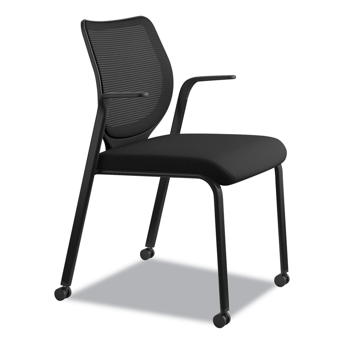 HON Nucleus Series Multipurpose Stacking Chair, ilira-Stretch M4 Back, Supports Up to 300 lb, Black