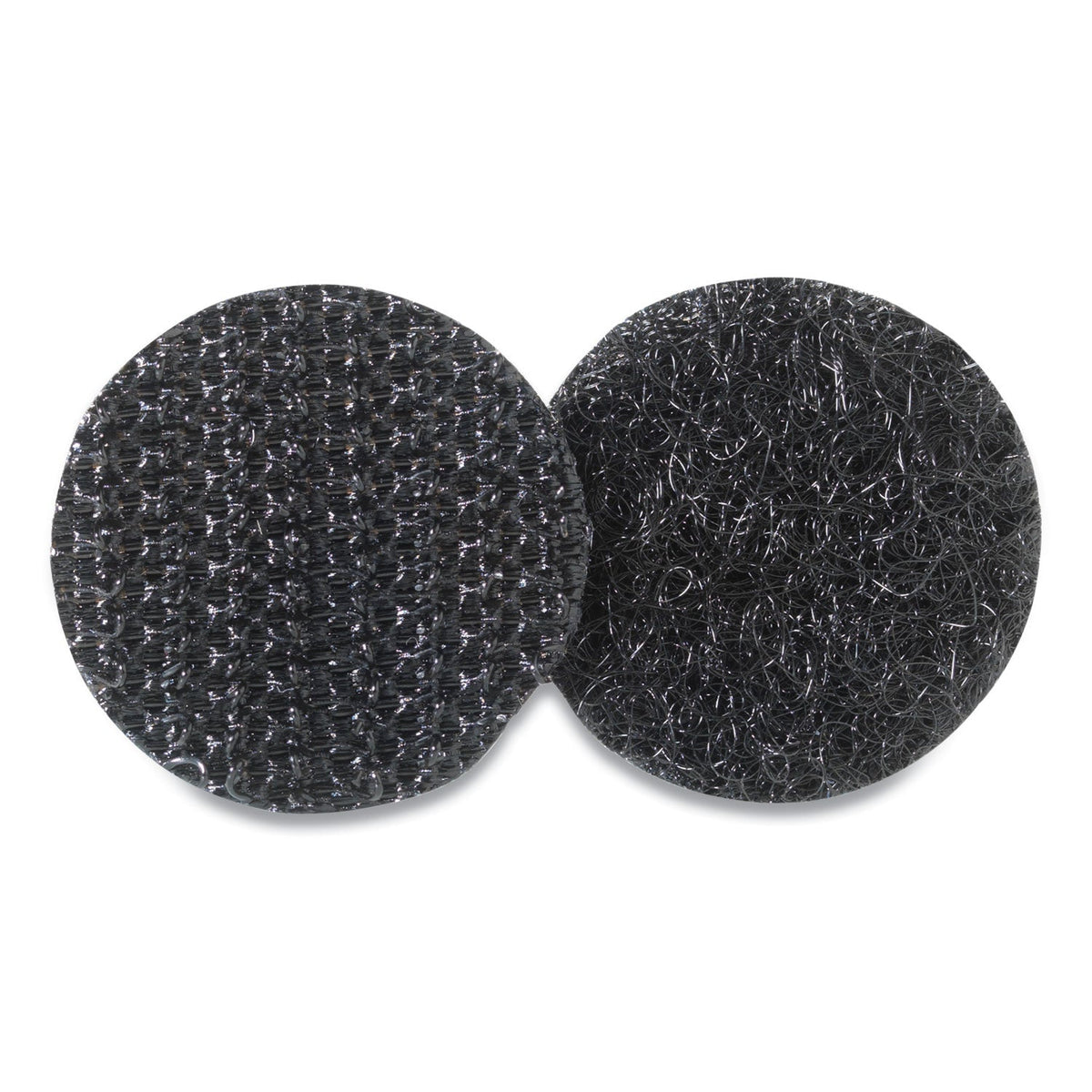 VELCRO Sticky-Back Fasteners, Removable Adhesive, 0.63" dia, Black, 15/Pack