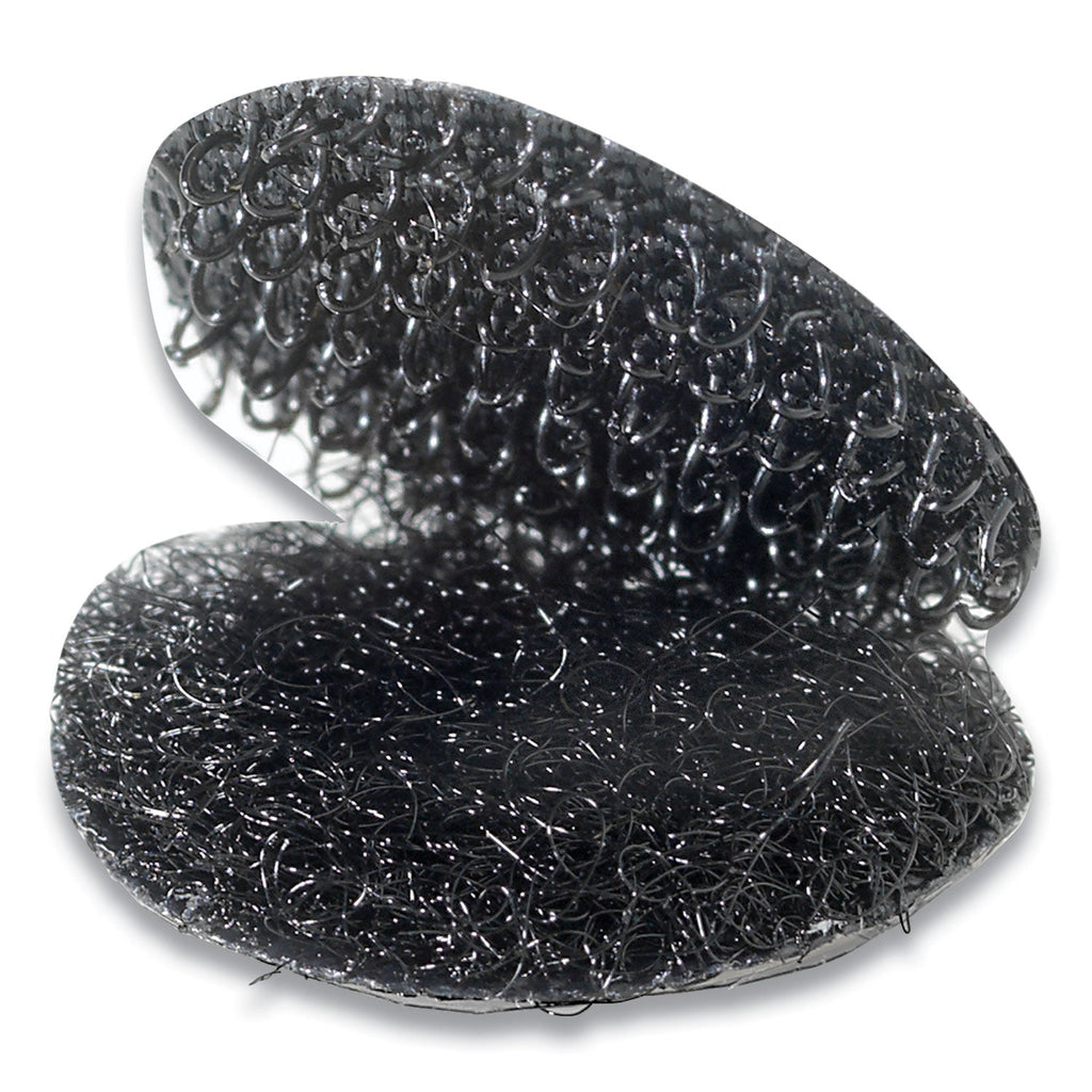 VELCRO Sticky-Back Fasteners, Removable Adhesive, 0.63" dia, Black, 15/Pack