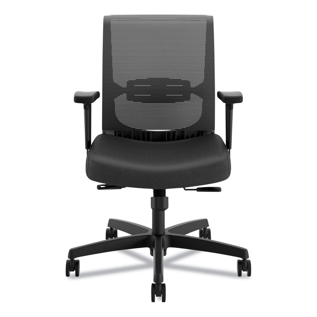 HON Convergence Mid-Back Task Chair, Synchro-Tilt and Seat Glide, Supports Up to 275 lb, Black