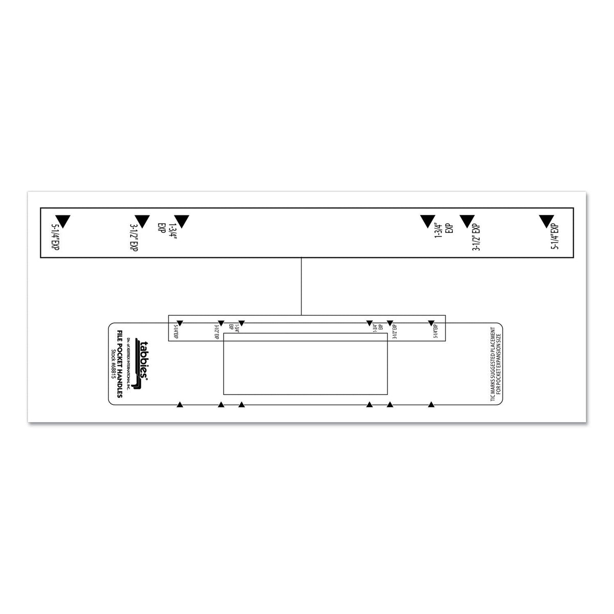 Tabbies File Pocket Handles, 9.63 x 2, White, 4/Sheet, 12 Sheets/Pack