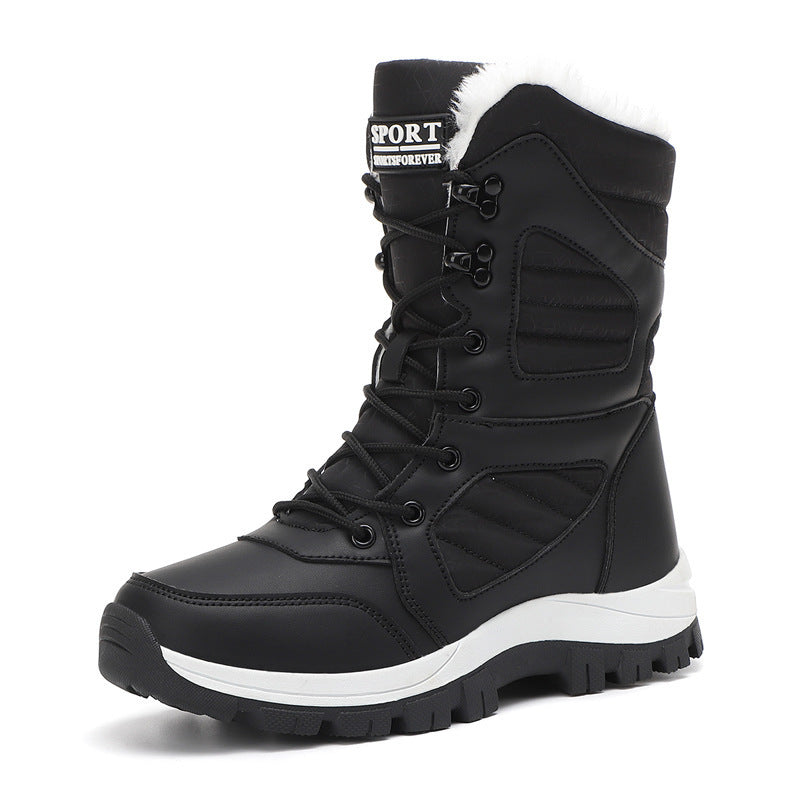 Thickened Long Wool Plus Velvet Warm Snow Boots