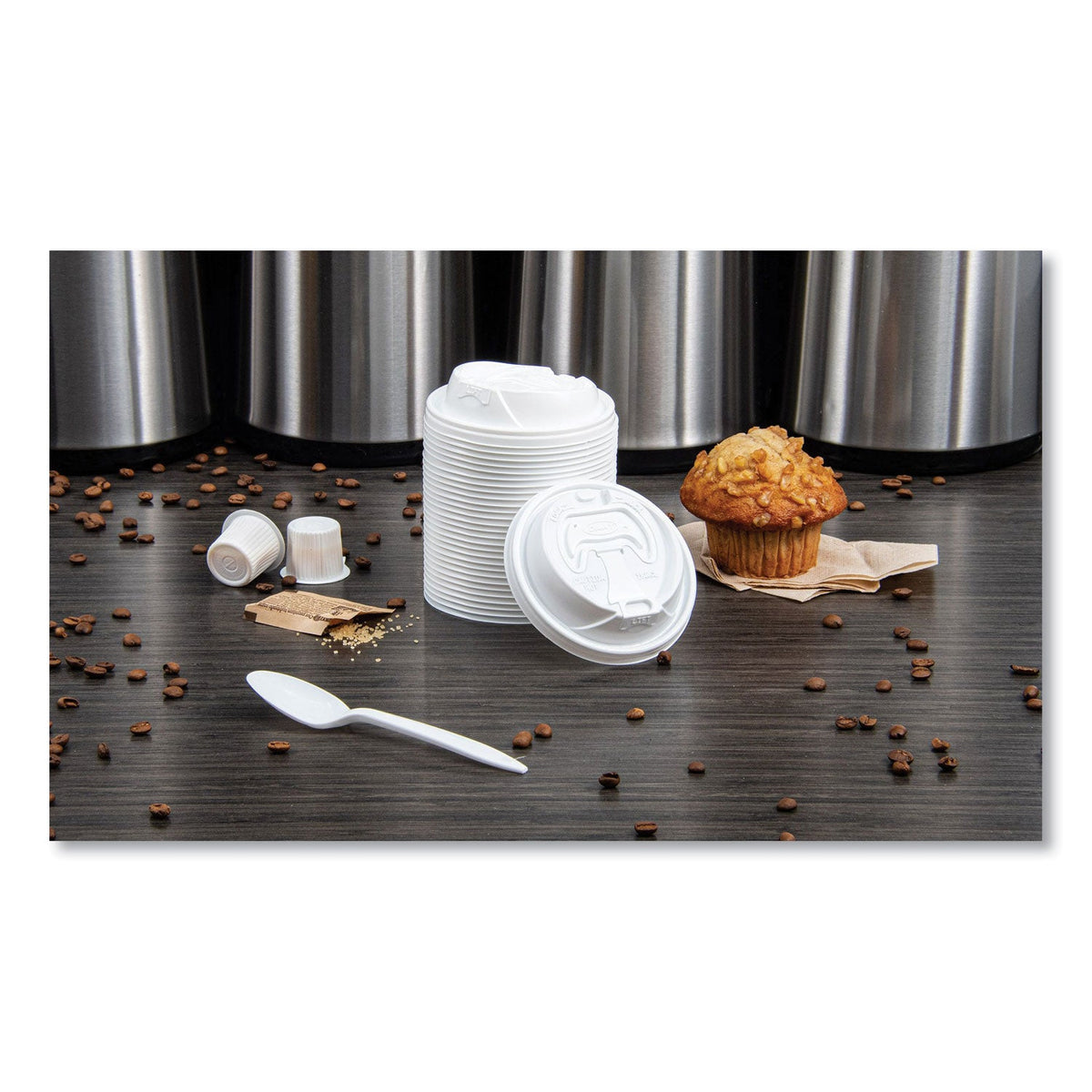 Dart Optima Reclosable Lid, Fits 12 oz to 24 oz Foam Cups, White, 100/Pack