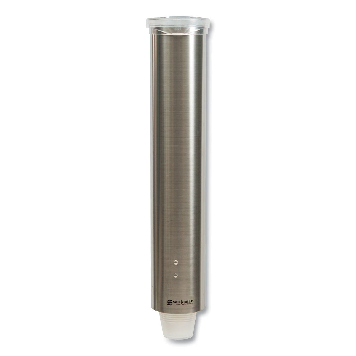 San Jamar Small Pull-Type Water Cup Dispenser, For 5 oz Cups, Stainless Steel