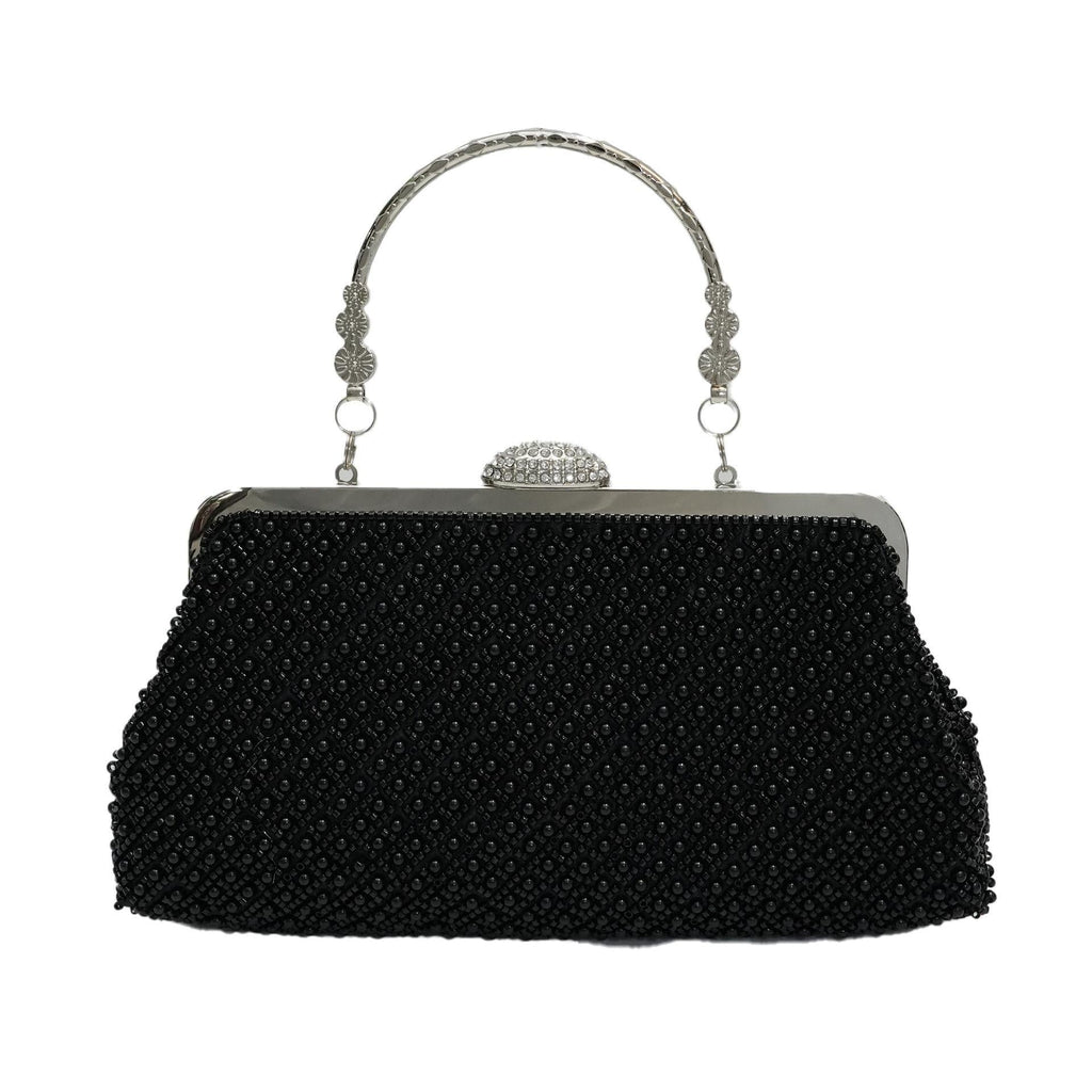Solid-color Fine-bead New Clutch Bag