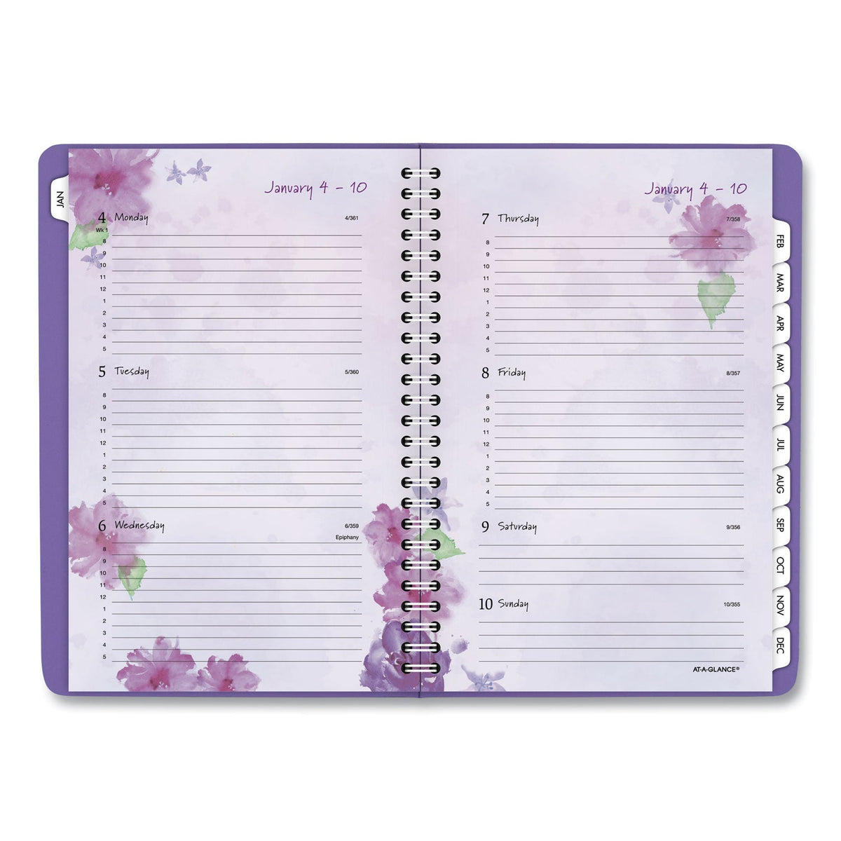AT-A-GLANCE Beautiful Day Weekly/Monthly Planner, Block Format, 8.5 x 5.5, Purple Cover, 13-Month (Jan to Jan): 2023 to 2024