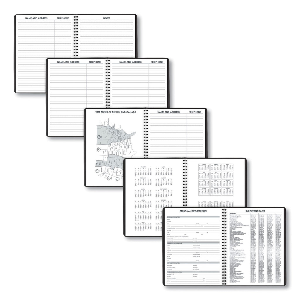 AT-A-GLANCE Weekly Planner Ruled for Open Scheduling, 8.75 x 6.75, Black Cover, 12-Month (Jan to Dec): 2023