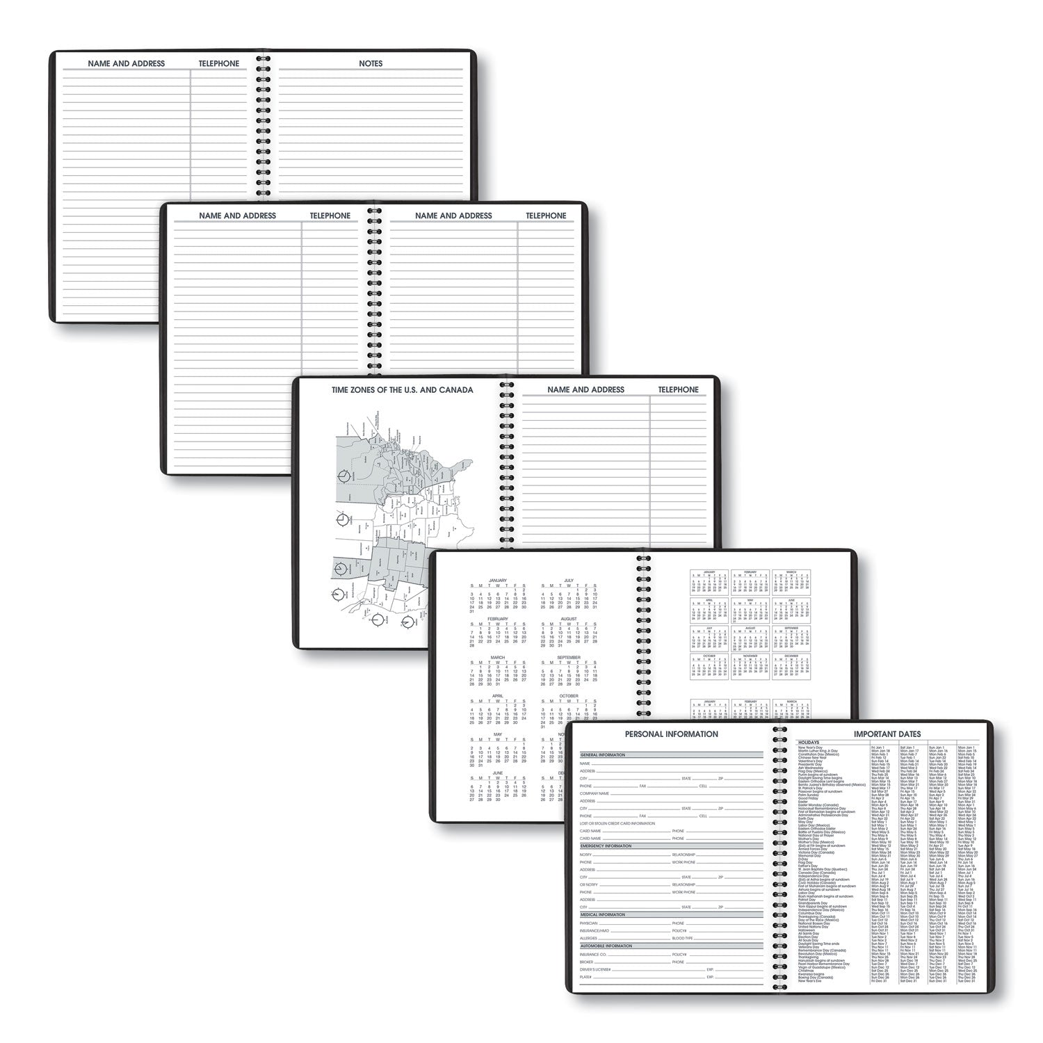 AT-A-GLANCE Weekly Planner Ruled for Open Scheduling, 8.75 x 6.75, Black Cover, 12-Month (Jan to Dec): 2023