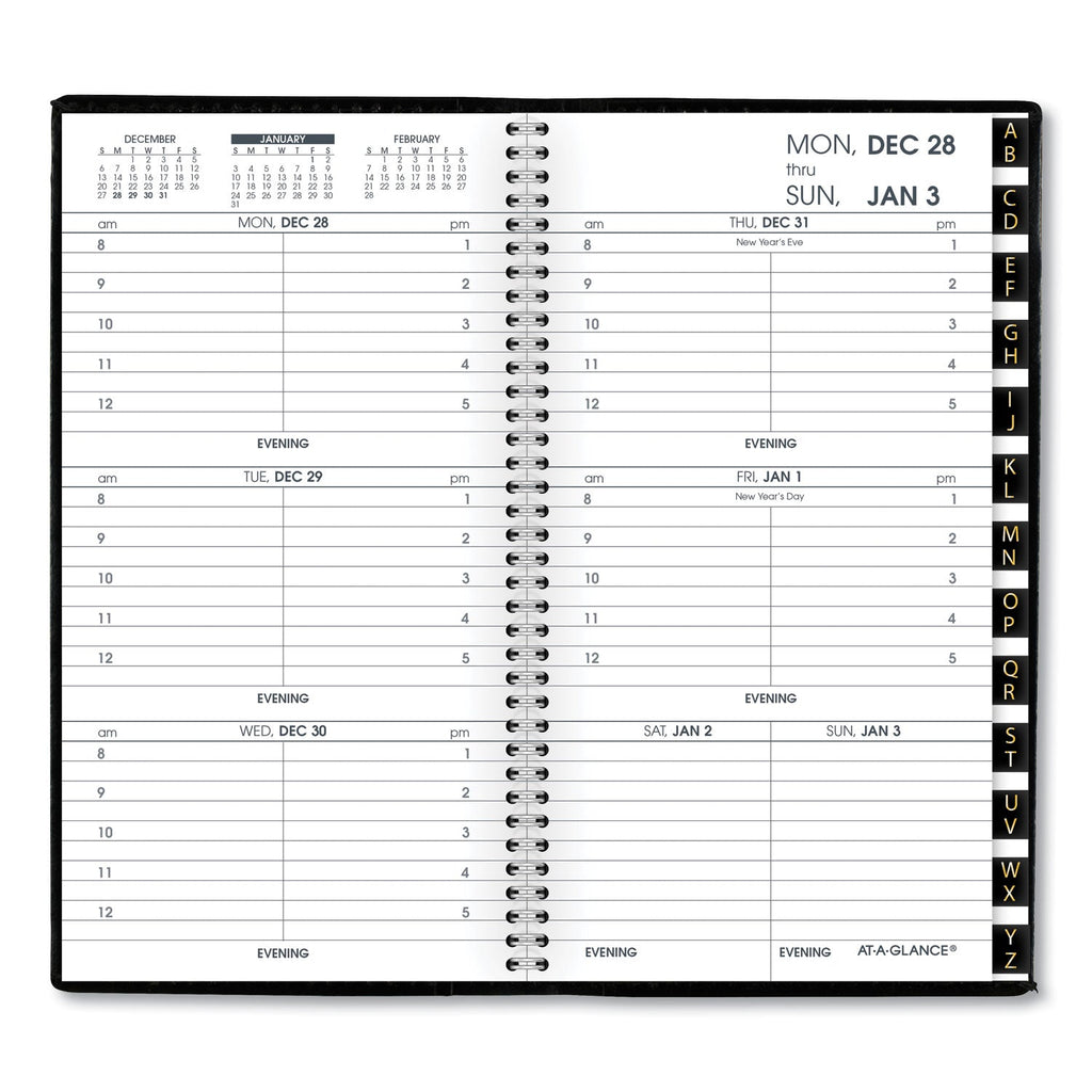 AT-A-GLANCE Compact Weekly Appointment Book, 6.25 x 3.25, Black Cover, 12-Month (Jan to Dec): 2023