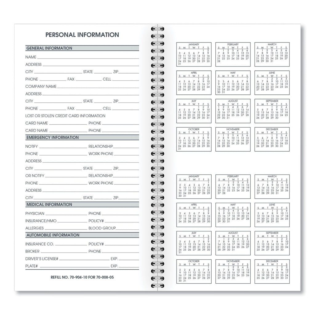 AT-A-GLANCE Weekly Appointment Book Refill Hourly Ruled, 6.25 x 3.25, White Sheets, 12-Month (Jan to Dec): 2023