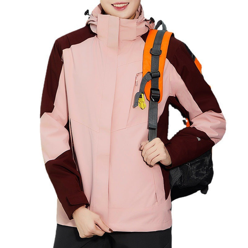 Outdoor Two-piece Windproof 3-in-1 Jacket, Plus-size