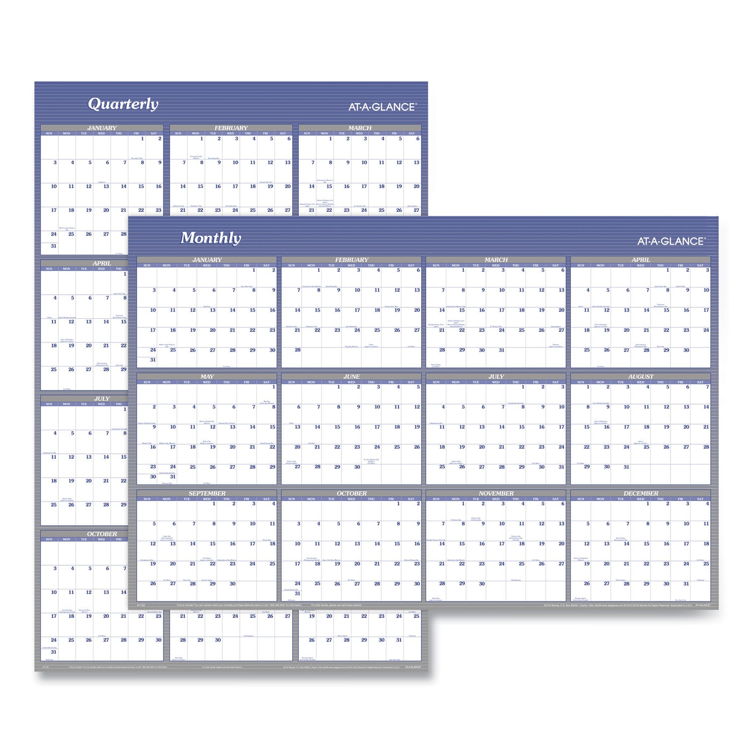 AT-A-GLANCE Vertical/Horizontal Erasable Quarterly/Monthly Wall Planner, 32 x 48, 12-Month (Jan-Dec): 2023