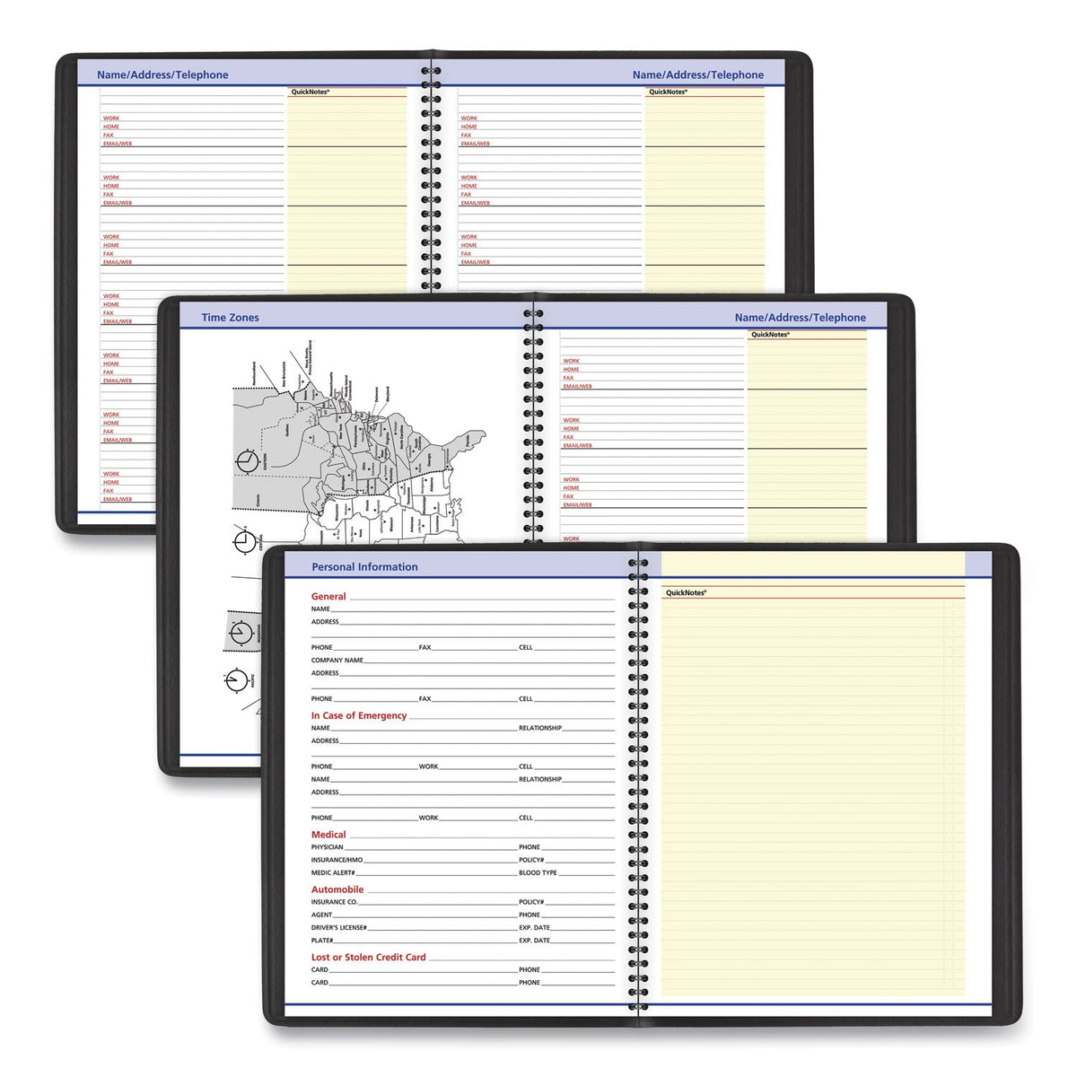 AT-A-GLANCE QuickNotes Weekly Vertical-Column Format Appointment Book, 11 x 8.25, Black Cover, 12-Month (Jan to Dec): 2023