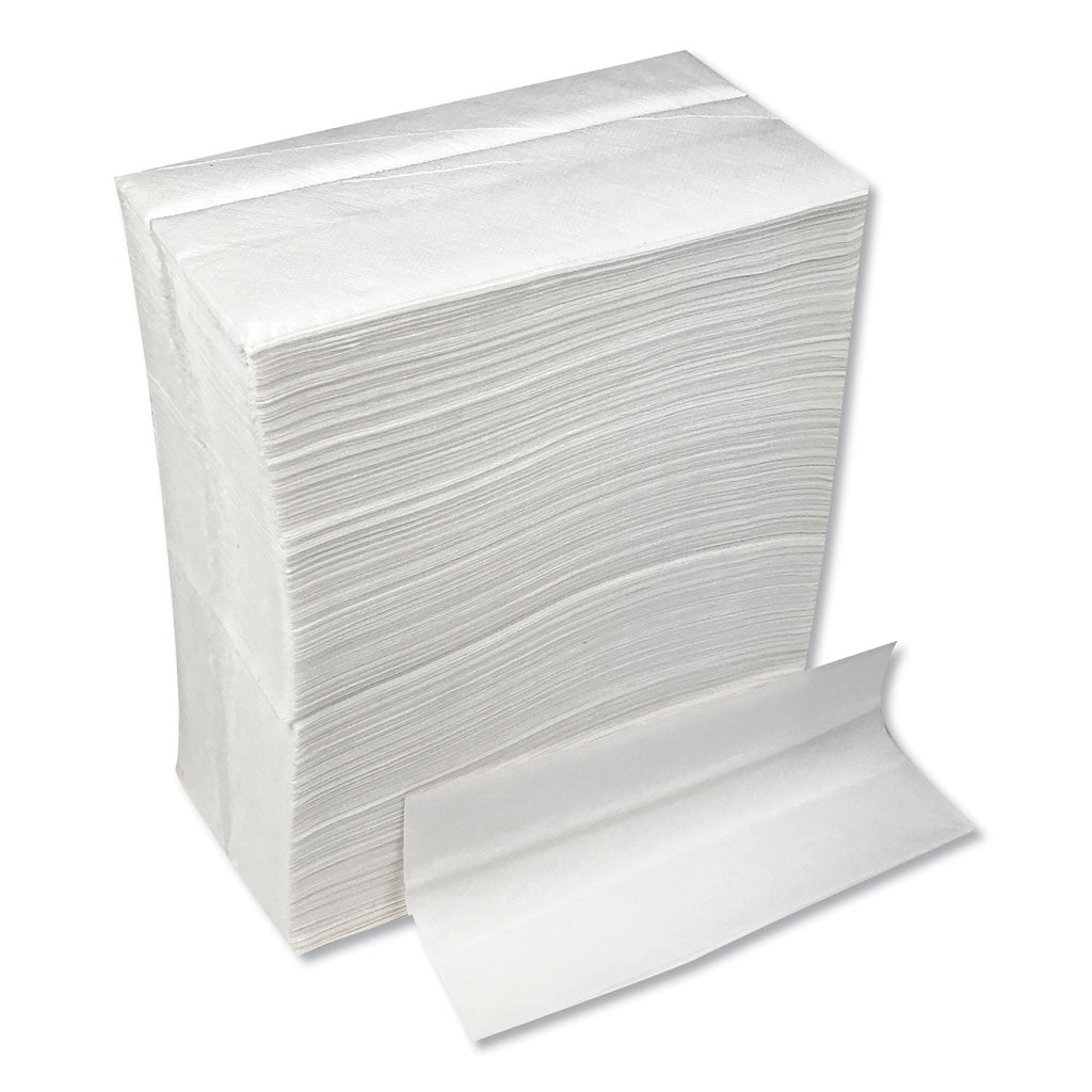 GEN Tall-Fold Napkins, 1-Ply, 7 x 13 1/4, White, 10,000/Carton