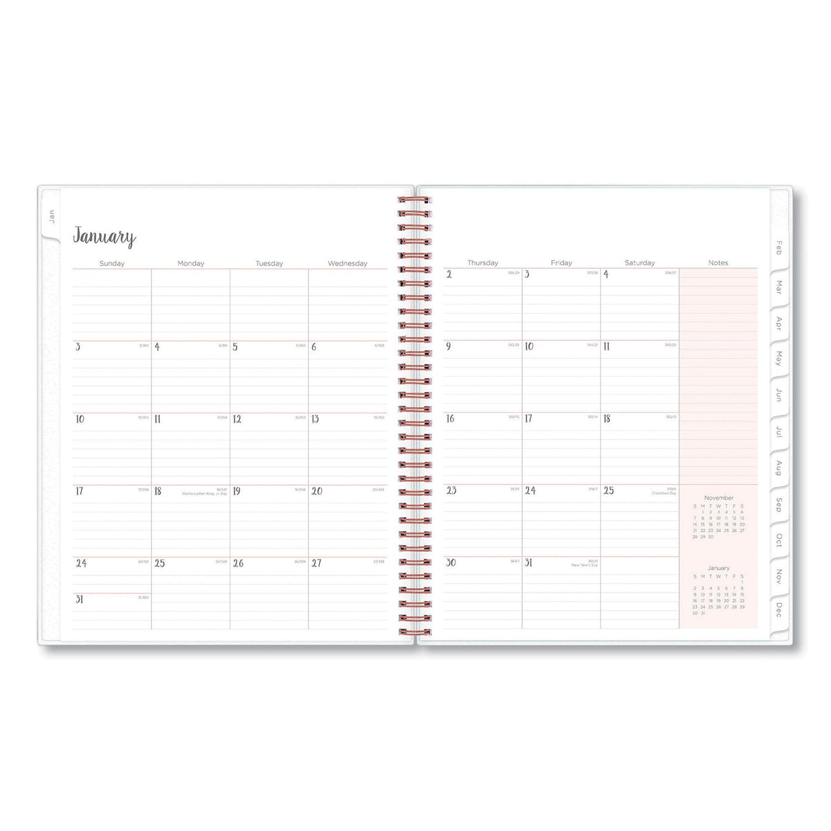 Blue Sky Joselyn Weekly/Monthly Planner, Joselyn Floral Artwork, 11 x 8.5, Pink/Peach/Black Cover, 12-Month (Jan to Dec): 2023