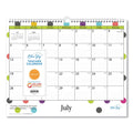 Blue Sky Academic Wall Calendar, Teacher Dots Artwork/Formatting, 15 x 12, White/Multicolor Sheets, 12-Month (July-June): 2021-2022