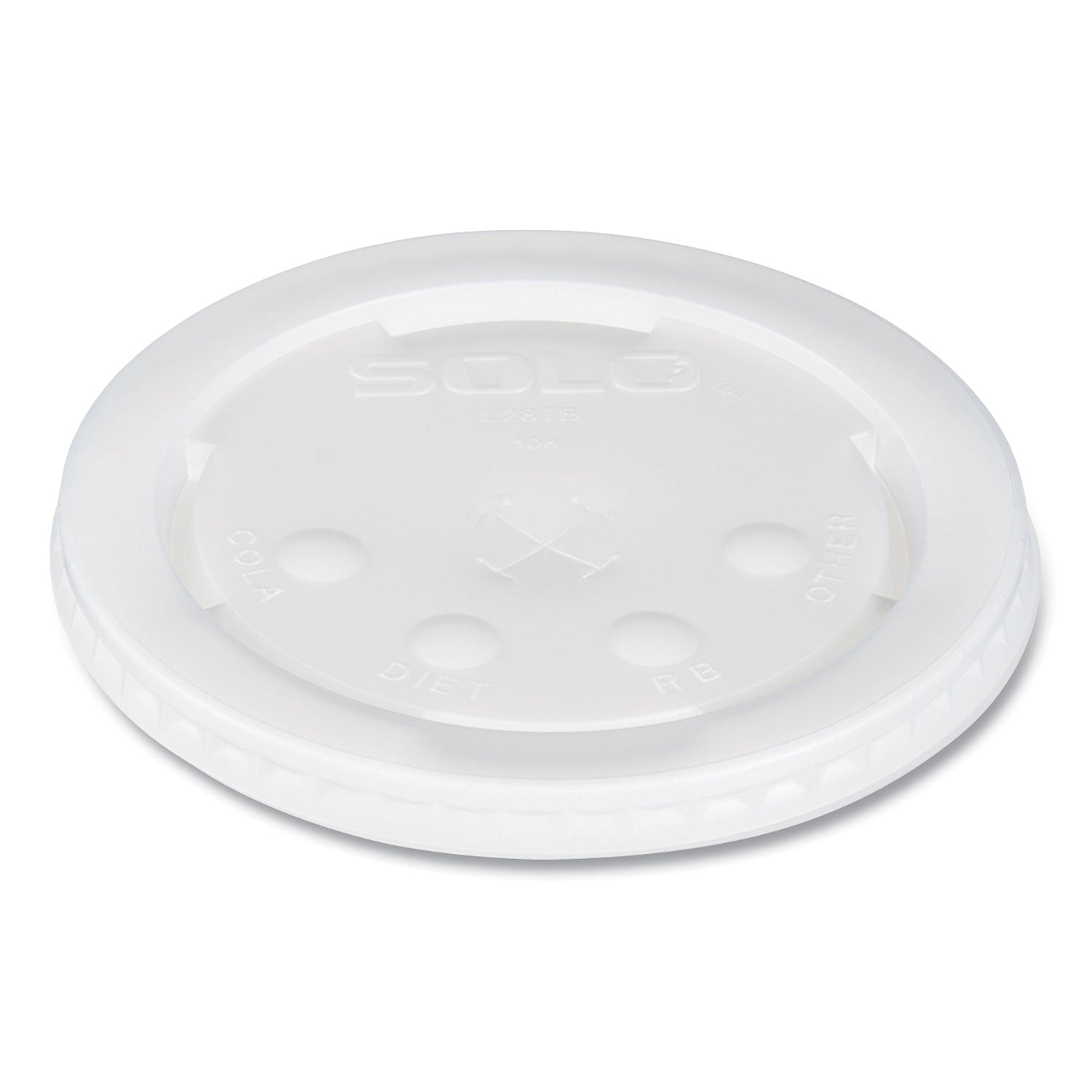 Dart Polystyrene Plastic Flat Straw-Slot Cold Cup Lids, Fits 28 oz Cups, Translucent, 960/Carton