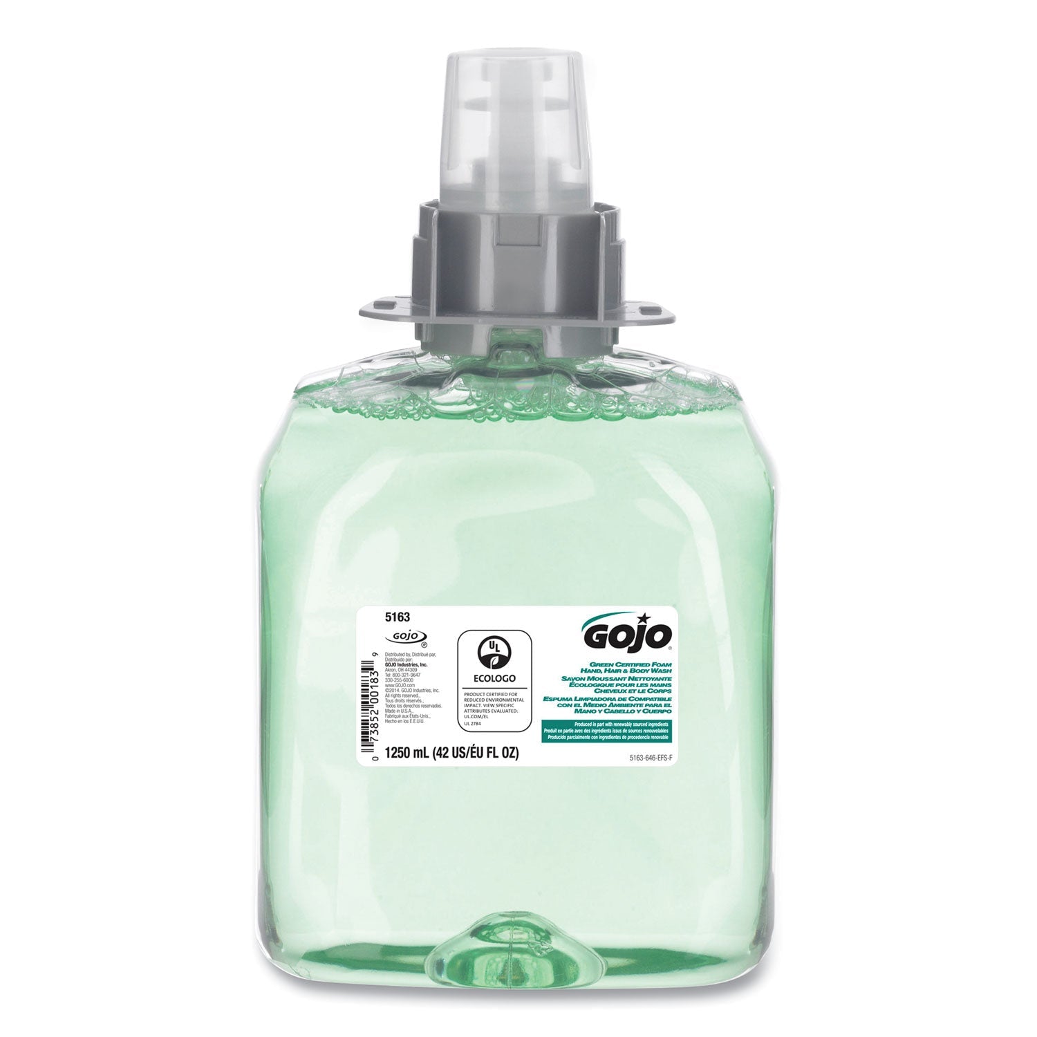GOJO Luxury Foam Hair and Body Wash, Cucumber Melon Scent, 1,250 mL Refill