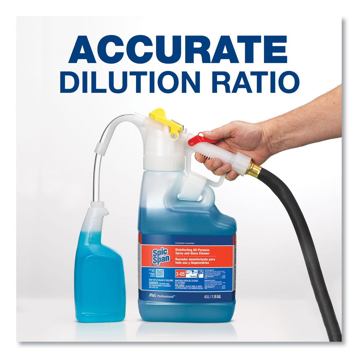 P&G Professional Dilute 2 Go, Spic and Span Disinfecting All-Purpose Spray and Glass Cleaner, Fresh Scent, , 4.5 L Jug, 1/Carton